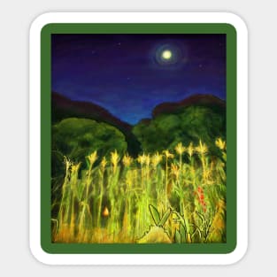 Malawi at Night -Cornfield Under the Moon Sticker